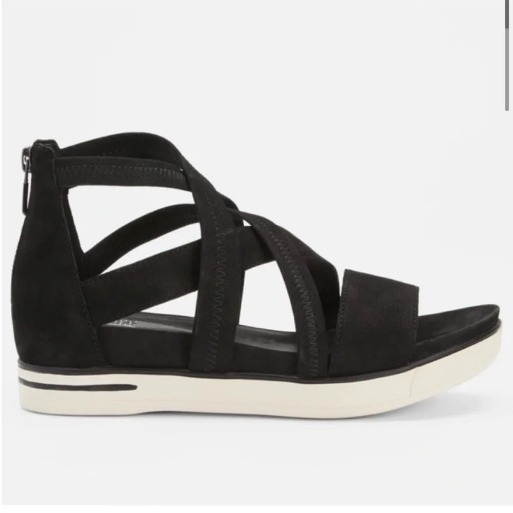 Eileen Fisher Skill Tumbled Nubuck Black Sneaker Sandals size ten (10)